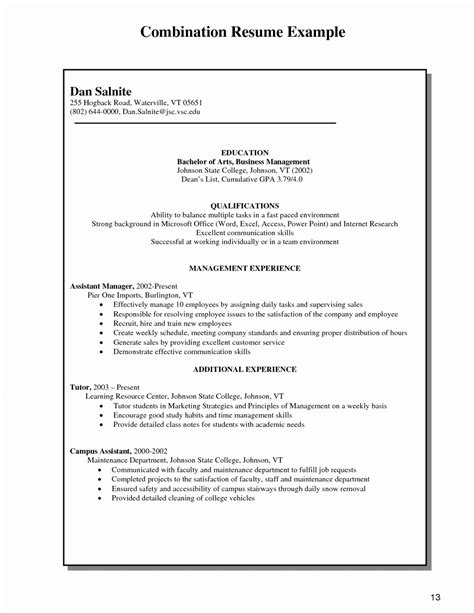 combination resume template word